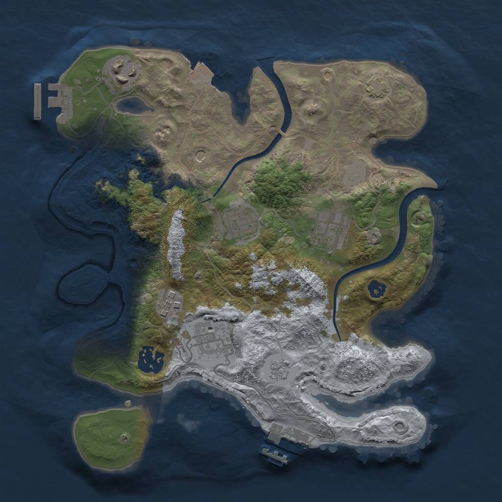 Rust Map: Procedural Map, Size: 2800, Seed: 1082669091, 12 Monuments