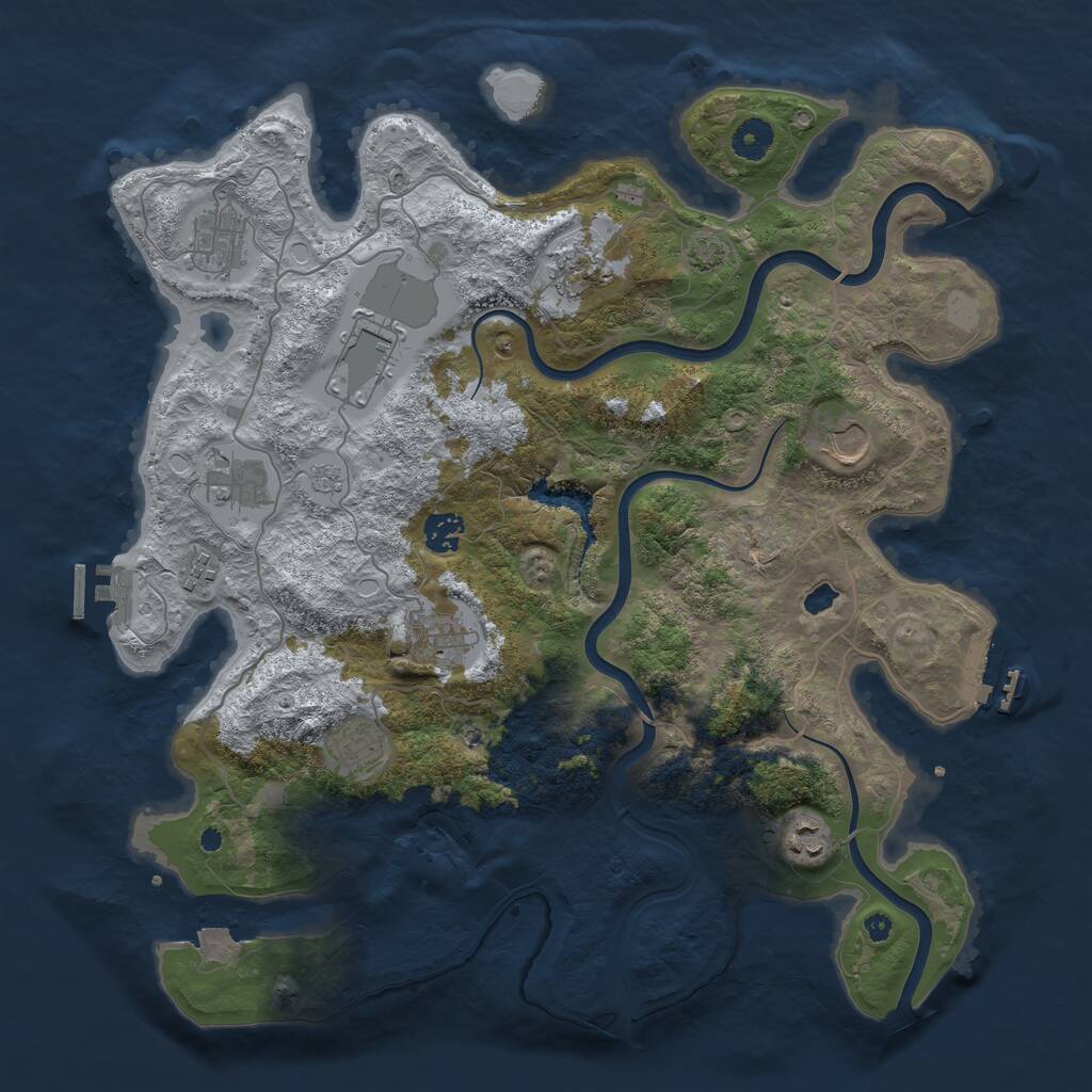 Rust Map: Procedural Map, Size: 4000, Seed: 1459223167, 16 Monuments