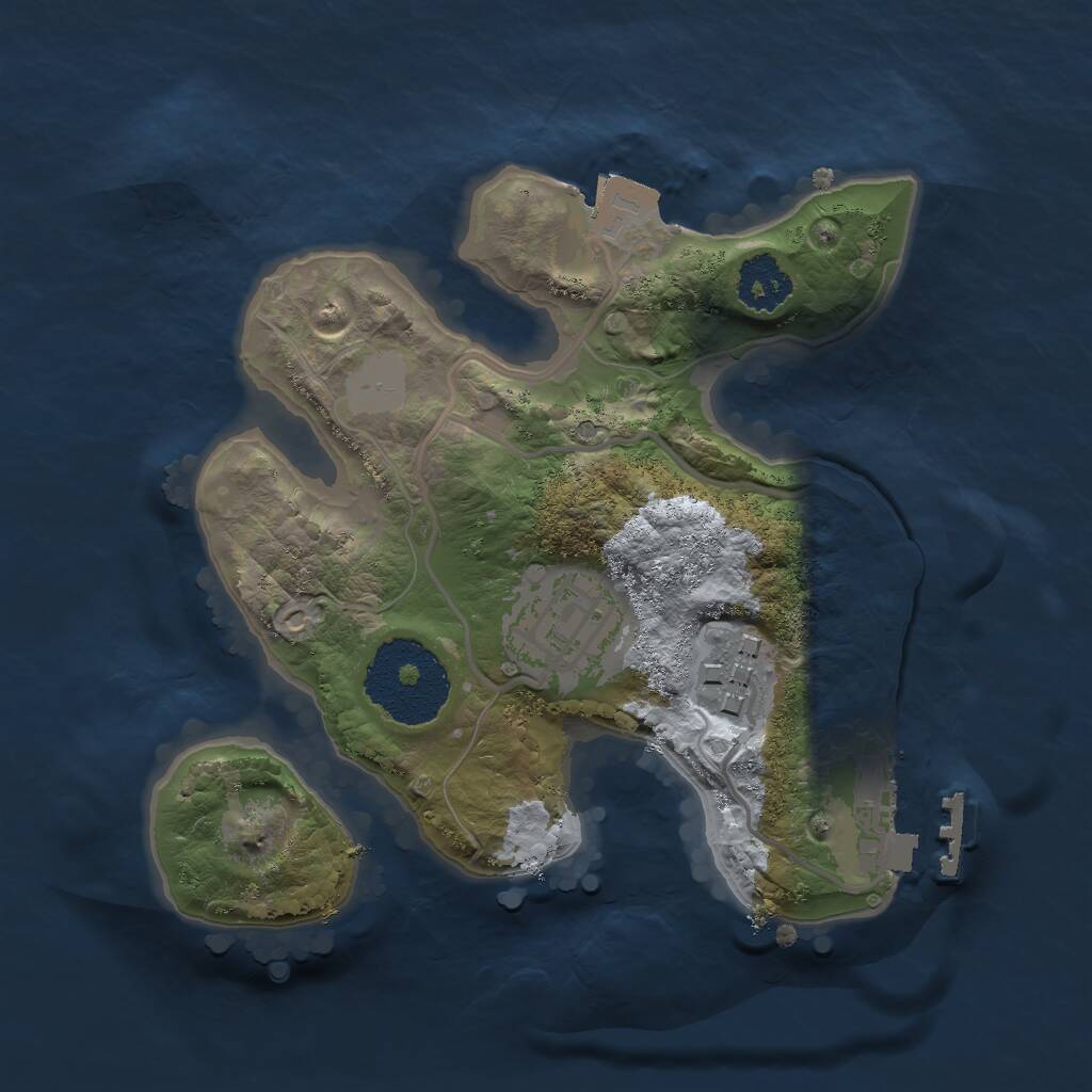 Rust Map: Procedural Map, Size: 2000, Seed: 1893674730, 4 Monuments