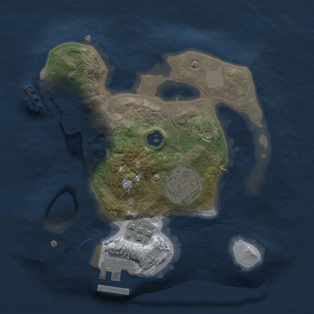 Rust Map: Procedural Map, Size: 2000, Seed: 1625835183, 5 Monuments