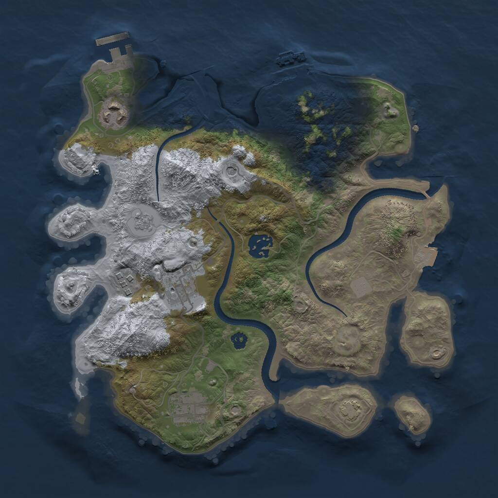 Rust Map: Procedural Map, Size: 3000, Seed: 32002, 11 Monuments