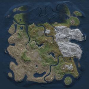 Thumbnail Rust Map: Procedural Map, Size: 4000, Seed: 626052405, 16 Monuments