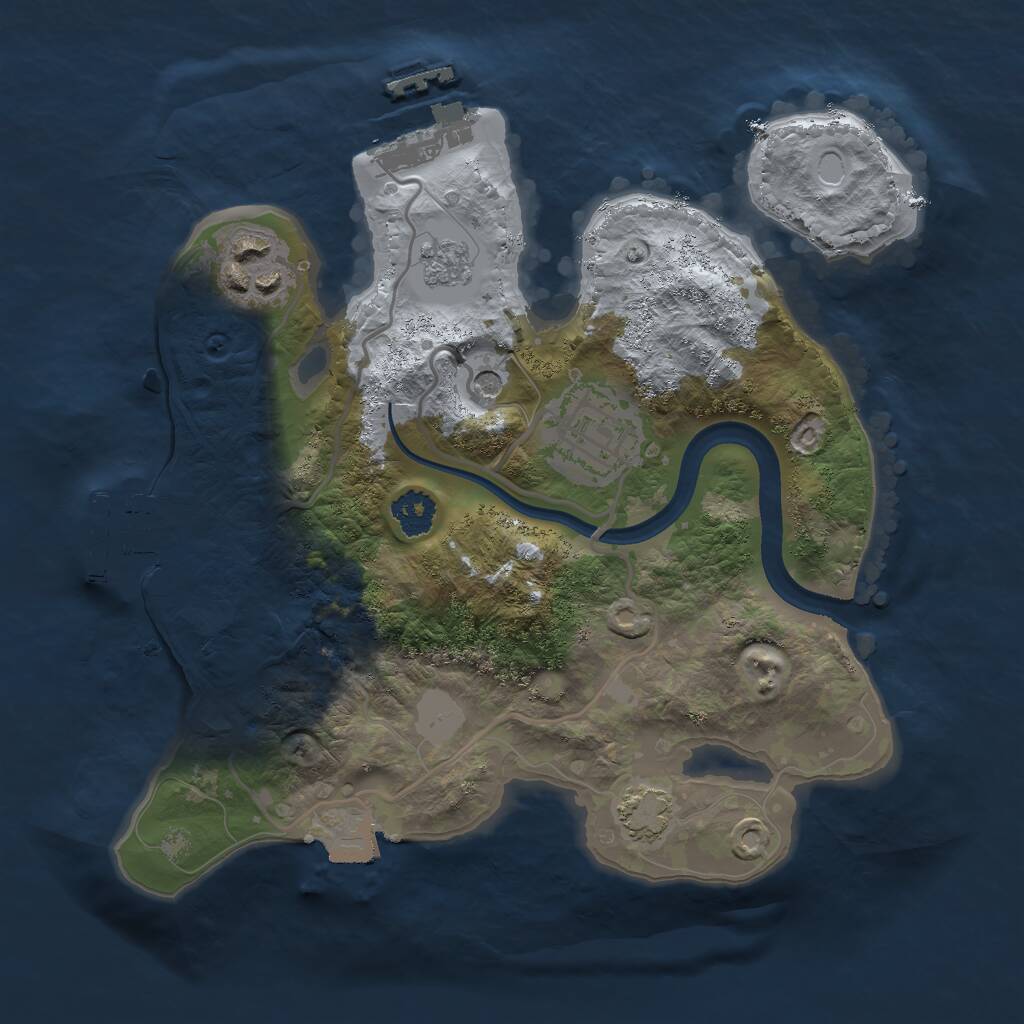 Rust Map: Procedural Map, Size: 2350, Seed: 2136464697, 8 Monuments