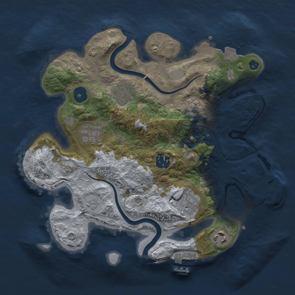 Rust Map: Procedural Map, Size: 3000, Seed: 13436, 11 Monuments