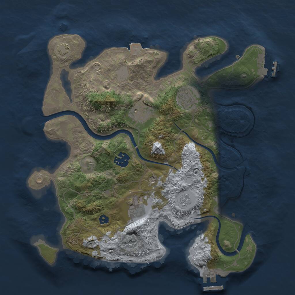 Rust Map: Procedural Map, Size: 3000, Seed: 4103, 10 Monuments