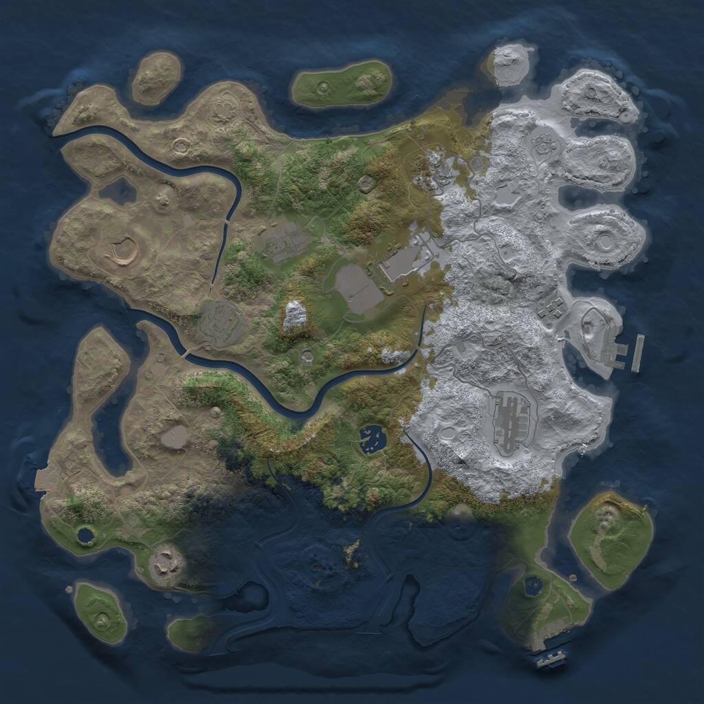 Rust Map: Procedural Map, Size: 3750, Seed: 2103163664, 15 Monuments