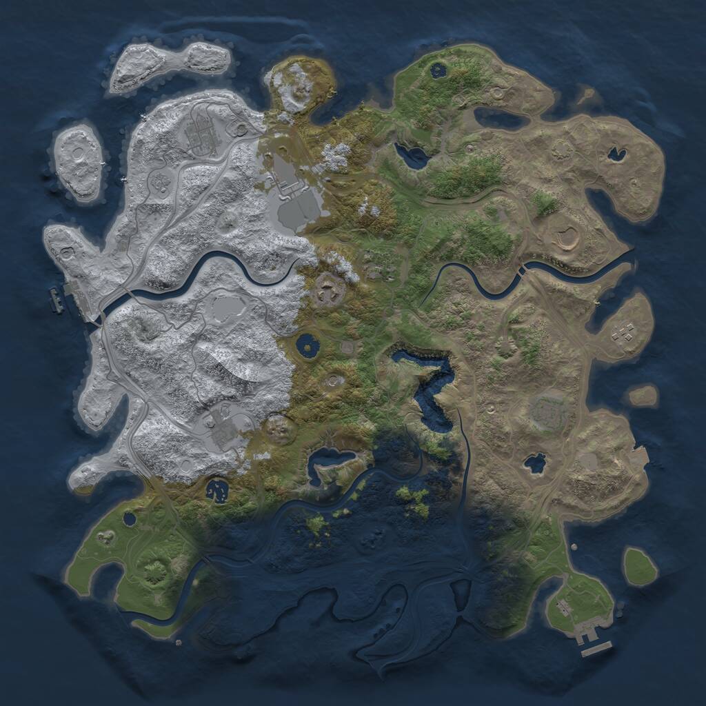 Rust Map: Procedural Map, Size: 4500, Seed: 42022, 15 Monuments