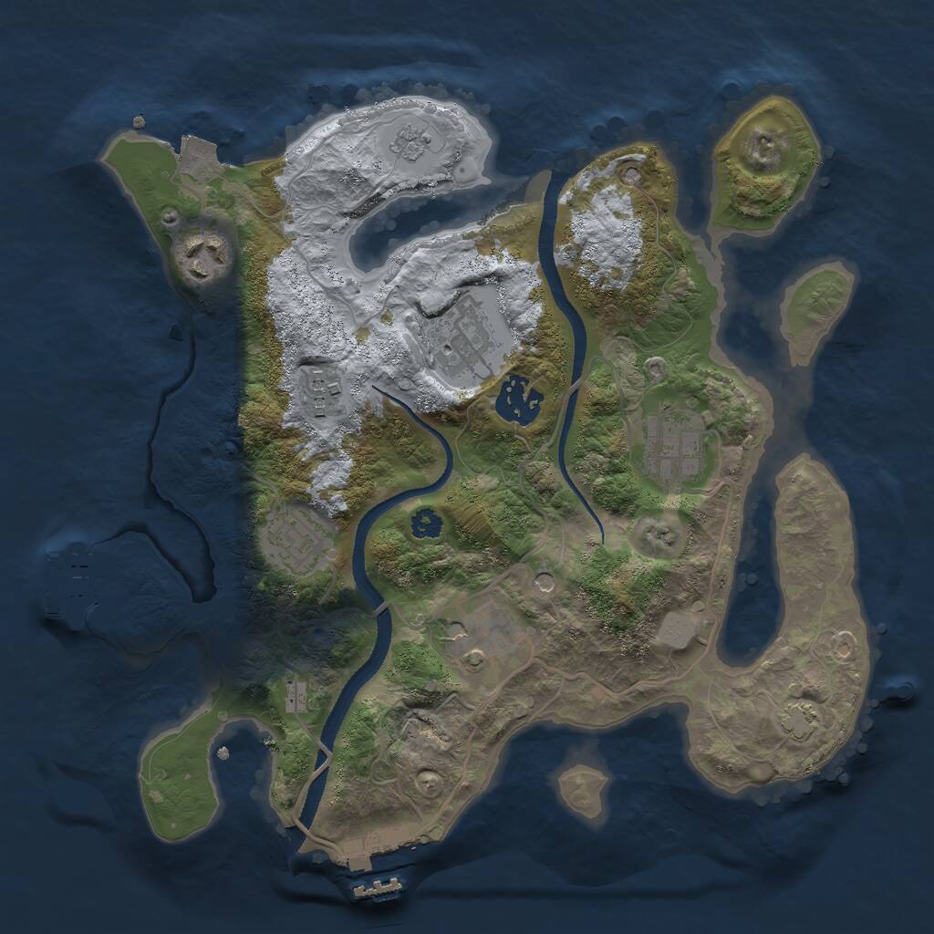 Rust Map: Procedural Map, Size: 3000, Seed: 28903, 13 Monuments