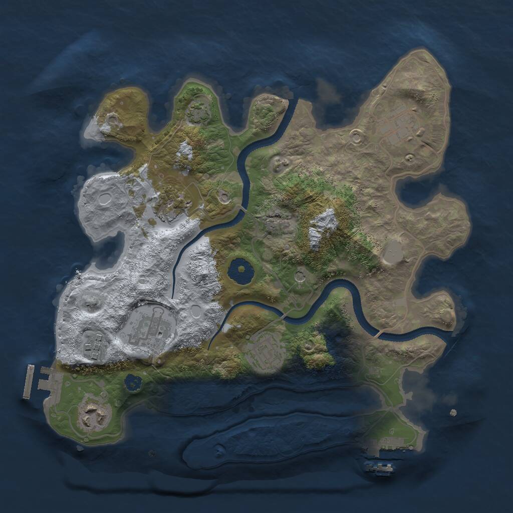 Rust Map: Procedural Map, Size: 3000, Seed: 2897, 11 Monuments