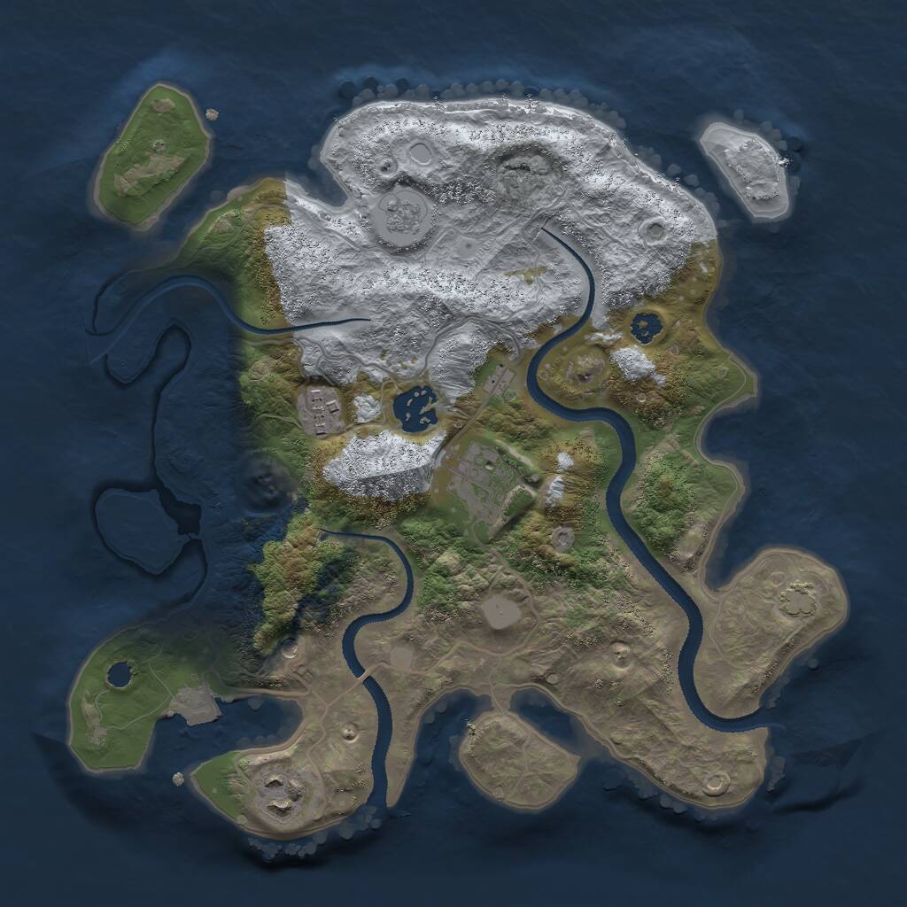Rust Map: Procedural Map, Size: 3000, Seed: 1646590098, 8 Monuments