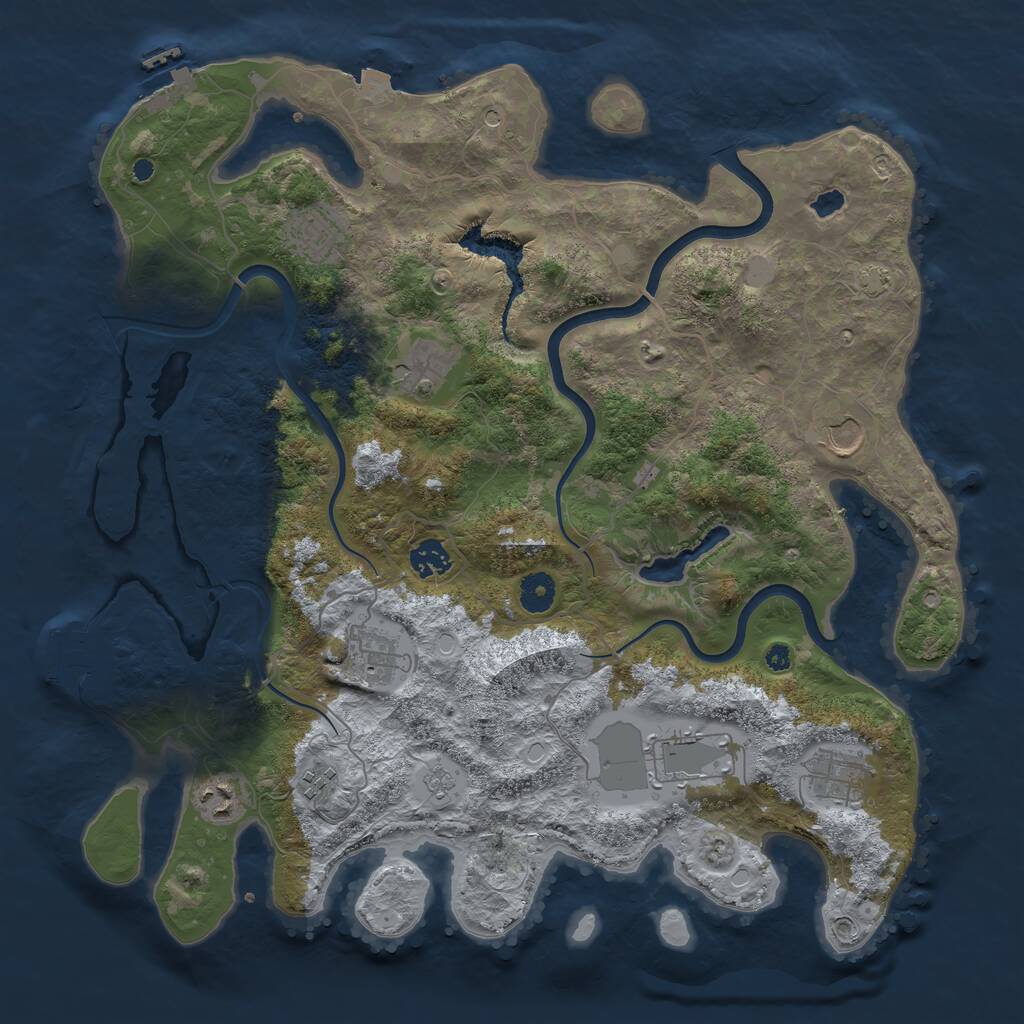 Rust Map: Procedural Map, Size: 4000, Seed: 621996224, 15 Monuments