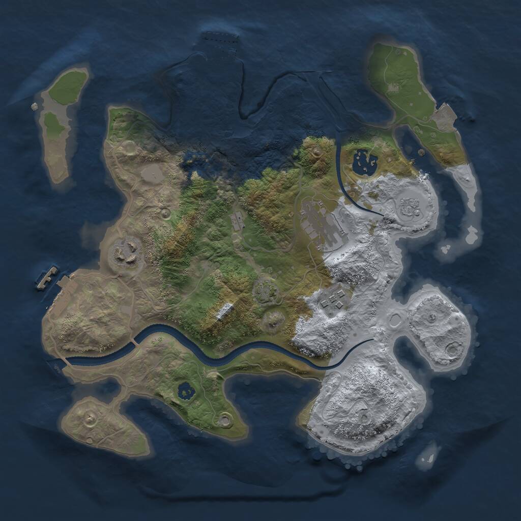 Rust Map: Procedural Map, Size: 3000, Seed: 239130, 9 Monuments