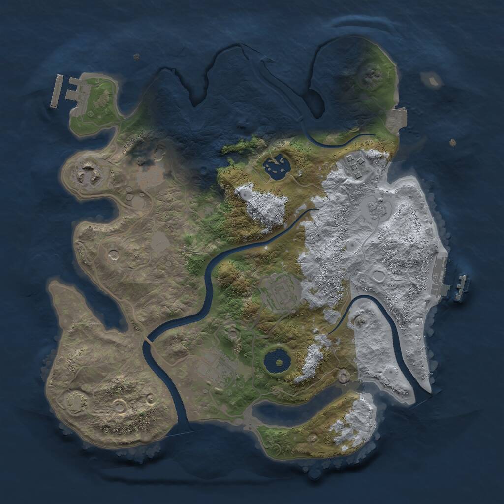 Rust Map: Procedural Map, Size: 3000, Seed: 2009126892, 12 Monuments