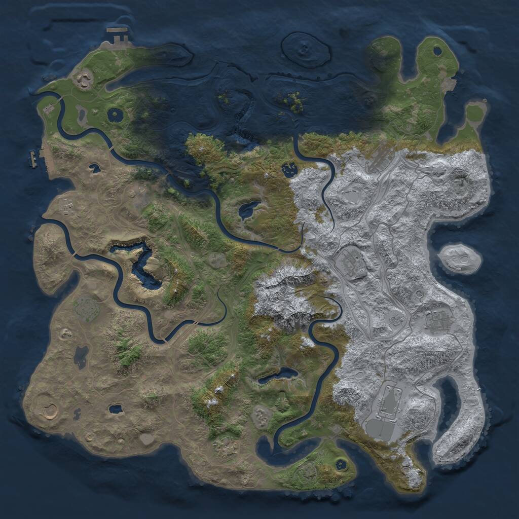 Rust Map: Procedural Map, Size: 5000, Seed: 175332954, 17 Monuments