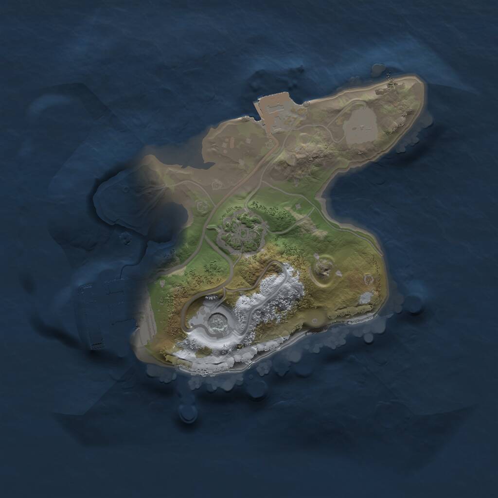 Rust Map: Procedural Map, Size: 1600, Seed: 345807600, 4 Monuments