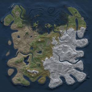 Thumbnail Rust Map: Procedural Map, Size: 4500, Seed: 18364494, 15 Monuments