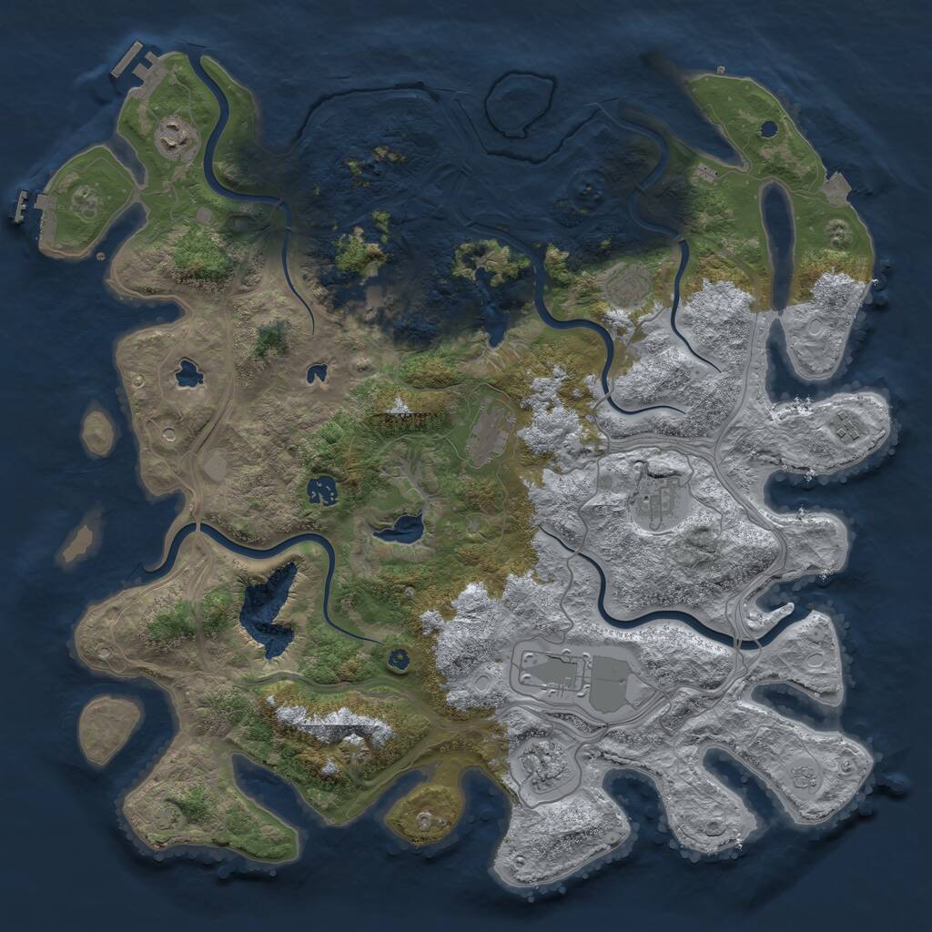Rust Map: Procedural Map, Size: 4500, Seed: 18364494, 15 Monuments