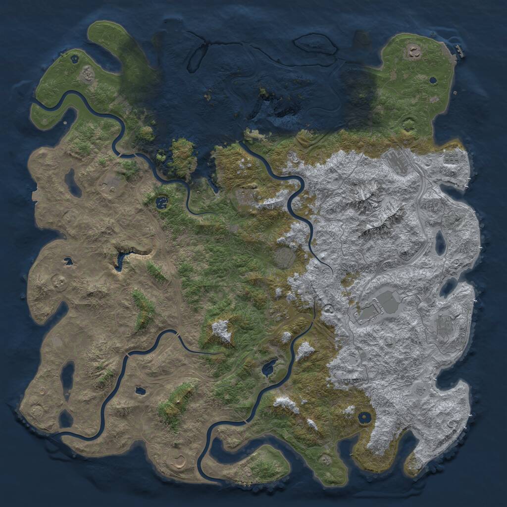 Rust Map: Procedural Map, Size: 6000, Seed: 175332954, 17 Monuments