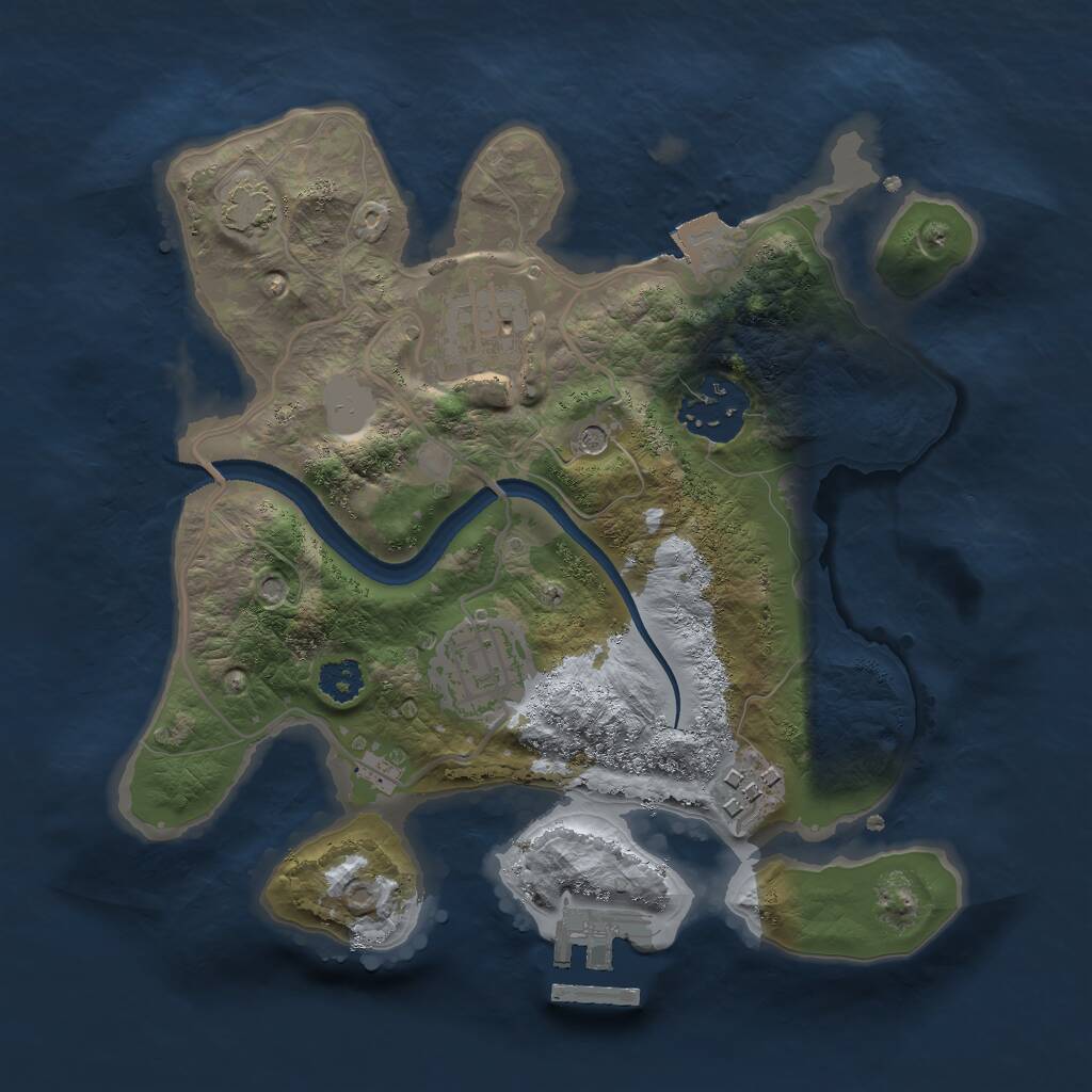 Rust Map: Procedural Map, Size: 2500, Seed: 102754969, 8 Monuments
