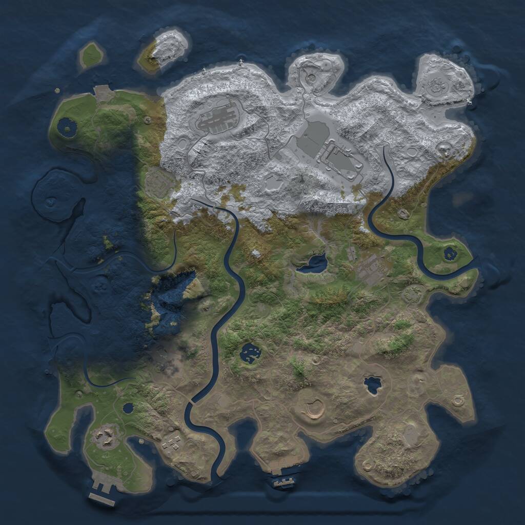 Rust Map: Procedural Map, Size: 4000, Seed: 1443432, 15 Monuments