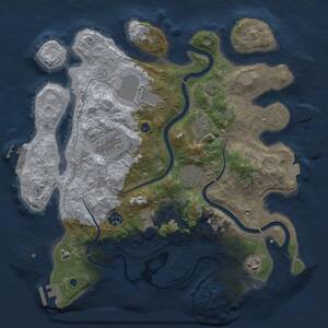 Thumbnail Rust Map: Procedural Map, Size: 3500, Seed: 5431433, 14 Monuments
