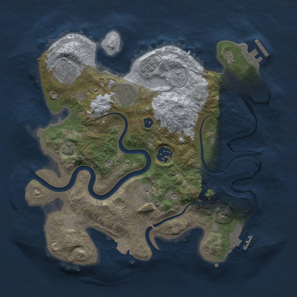 Rust Map: Procedural Map, Size: 3000, Seed: 487351, 11 Monuments
