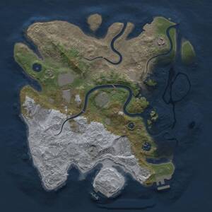 Thumbnail Rust Map: Procedural Map, Size: 3500, Seed: 869442378, 13 Monuments