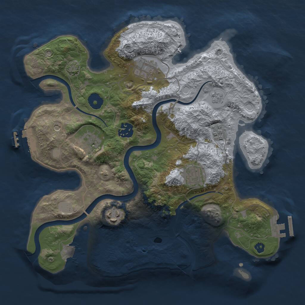 Rust Map: Procedural Map, Size: 3000, Seed: 162470061, 12 Monuments
