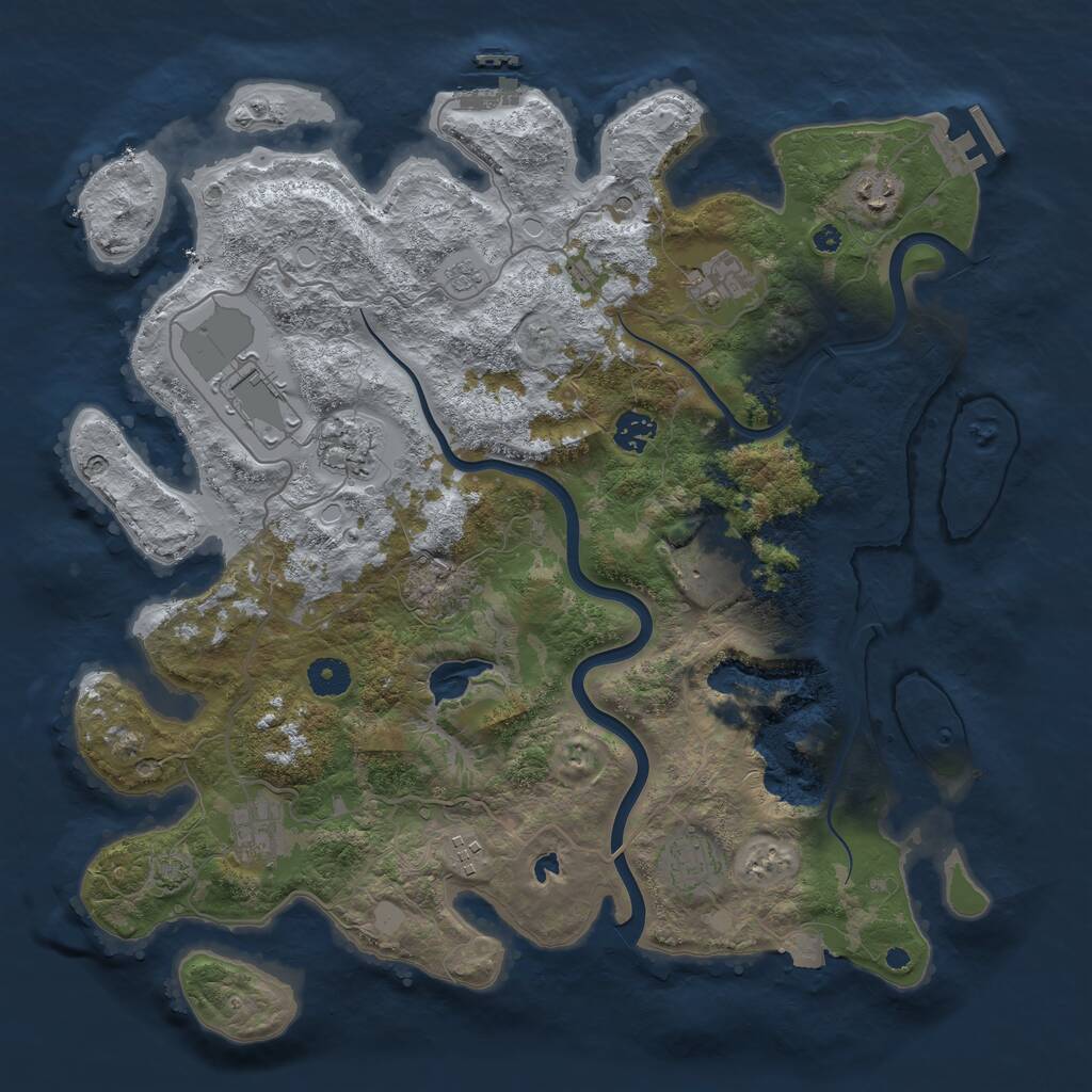 Rust Map: Procedural Map, Size: 4000, Seed: 2091363093, 15 Monuments