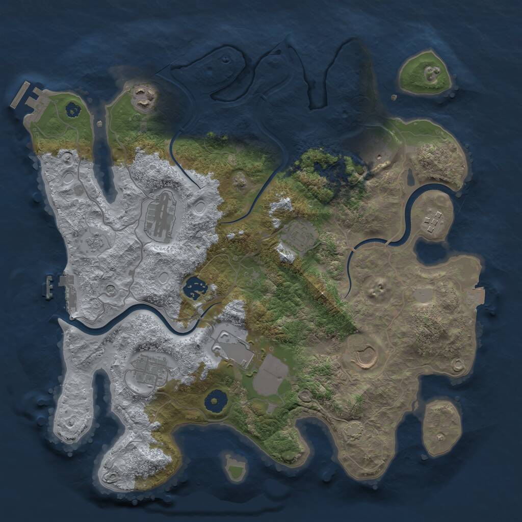 Rust Map: Procedural Map, Size: 3500, Seed: 66786578, 15 Monuments