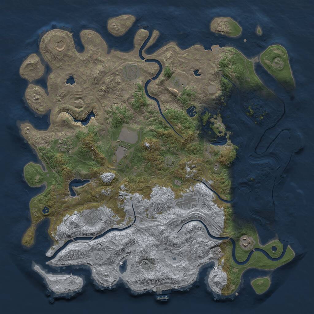 Rust Map: Procedural Map, Size: 4500, Seed: 144460628, 16 Monuments
