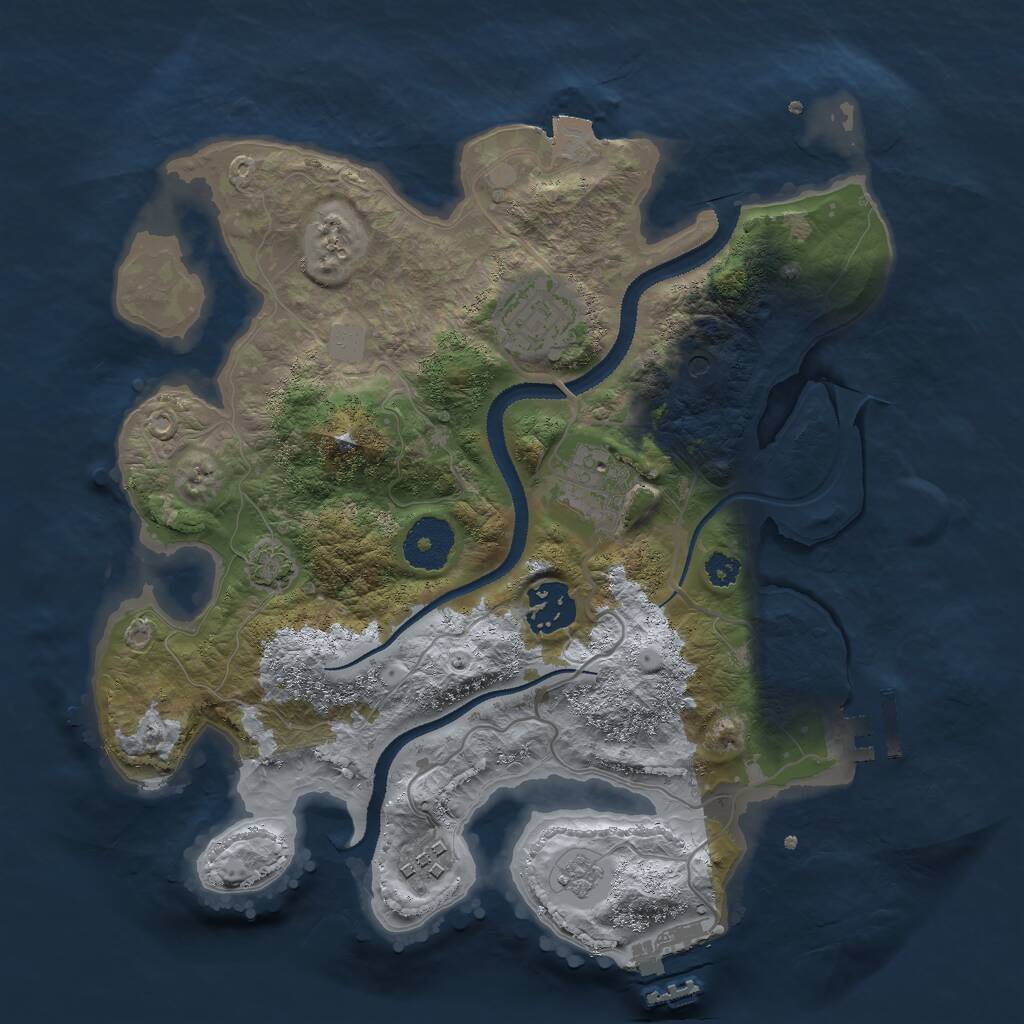 Rust Map: Procedural Map, Size: 3000, Seed: 636, 10 Monuments