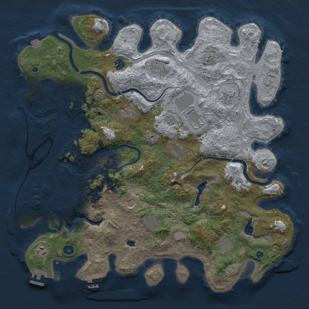 Rust Map: Procedural Map, Size: 4500, Seed: 922040722, 17 Monuments