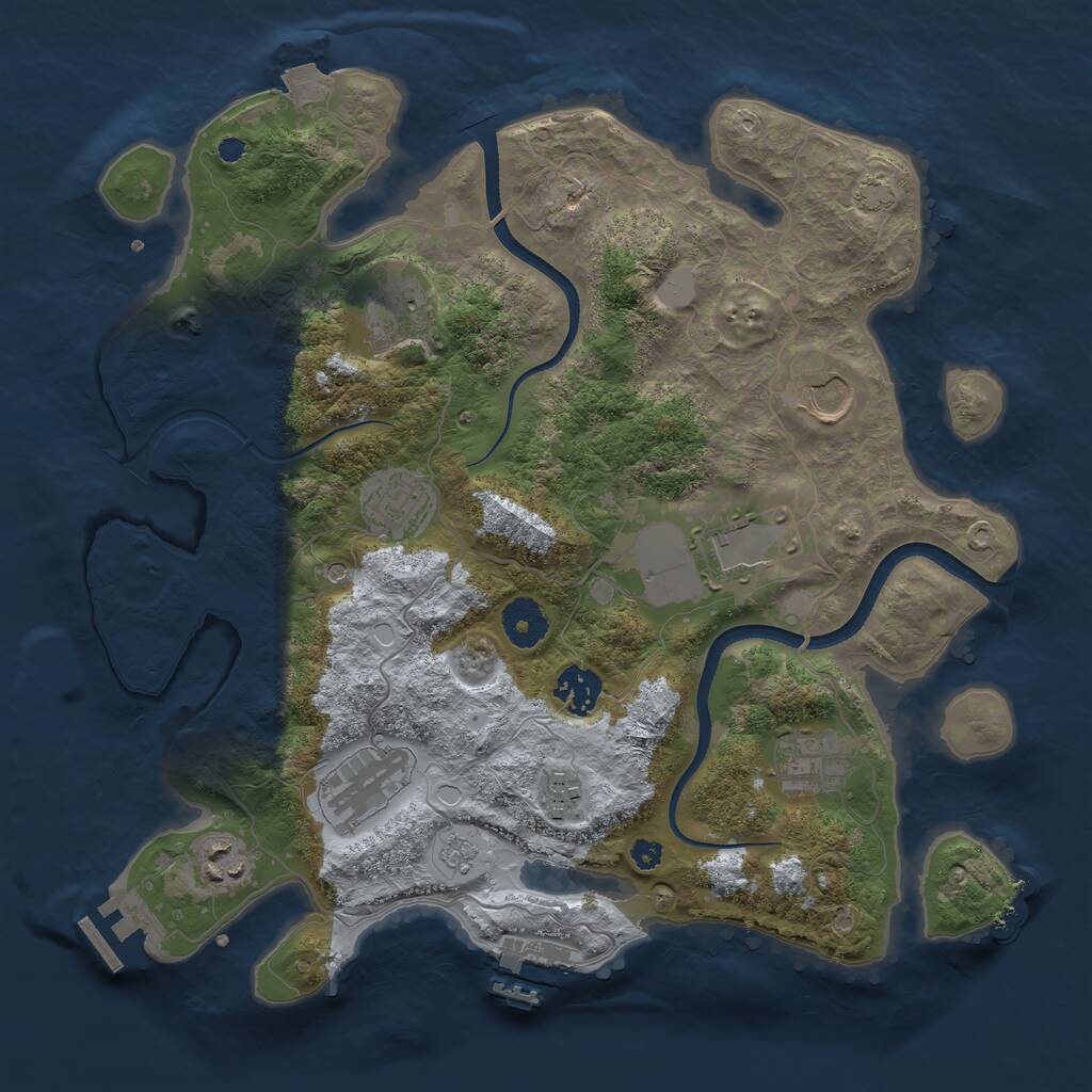 Rust Map: Procedural Map, Size: 3500, Seed: 1799514197, 15 Monuments