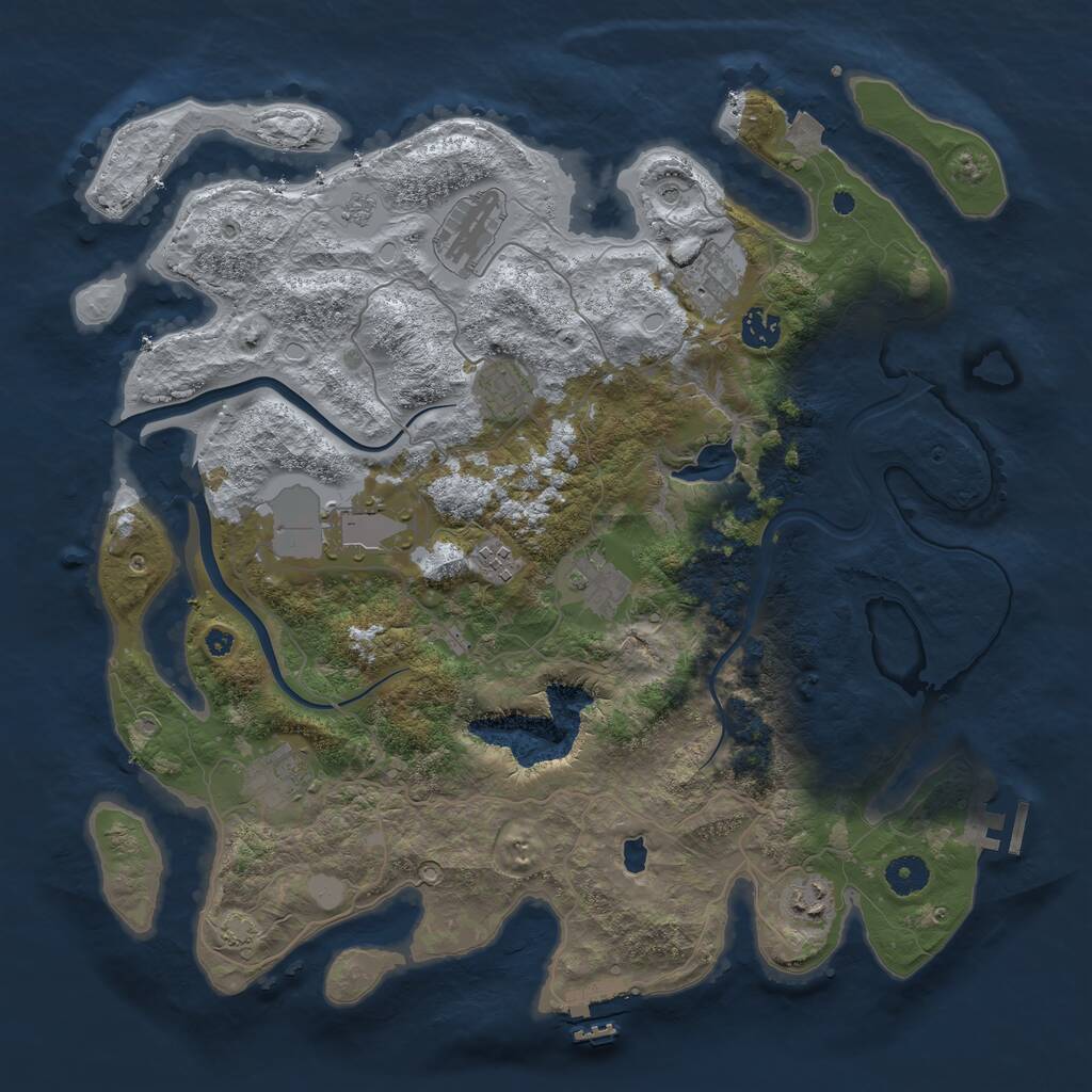 Rust Map: Procedural Map, Size: 4000, Seed: 1653110460, 15 Monuments