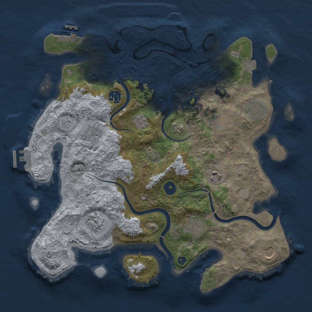 Rust Map: Procedural Map, Size: 3700, Seed: 1984884564, 15 Monuments