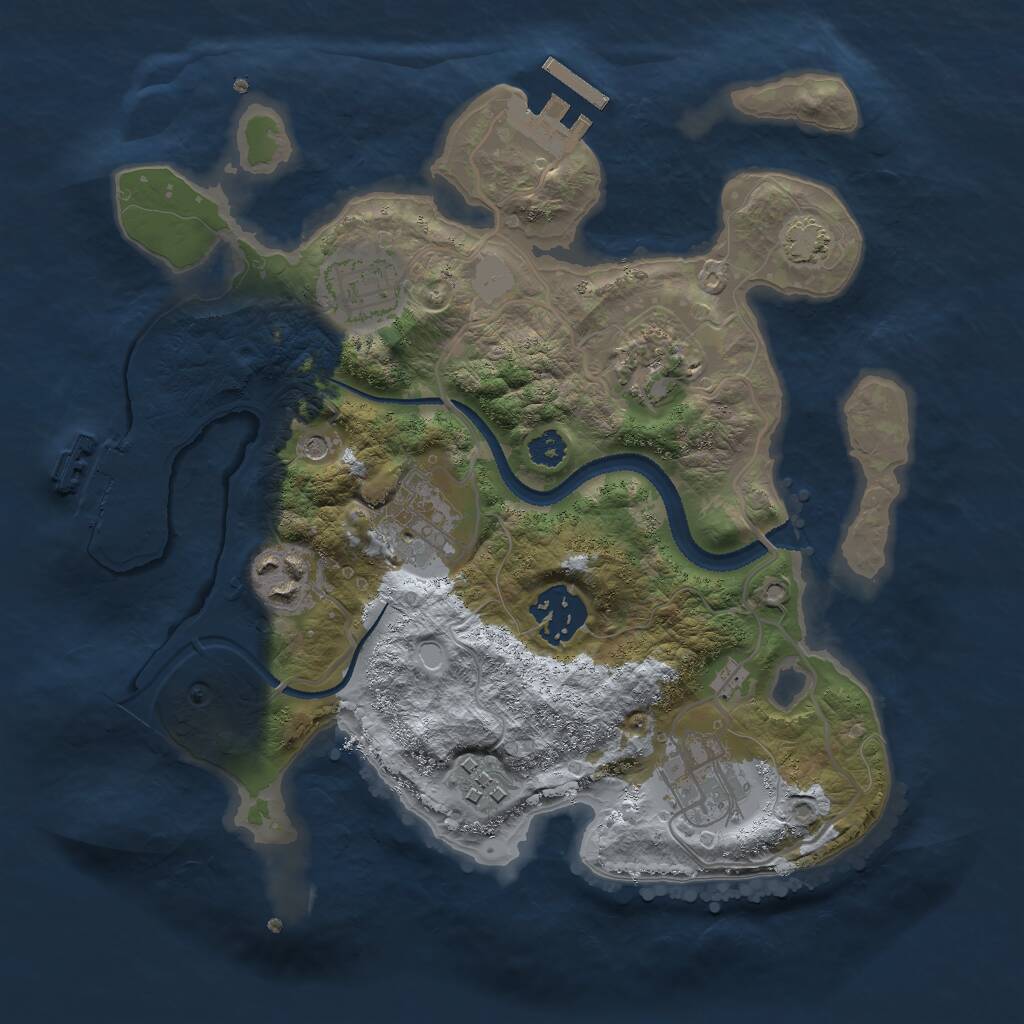 Rust Map: Procedural Map, Size: 2800, Seed: 24363, 12 Monuments