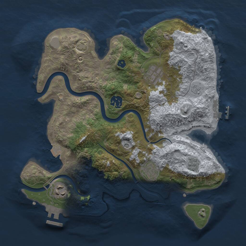 Rust Map: Procedural Map, Size: 3000, Seed: 1326941025, 11 Monuments