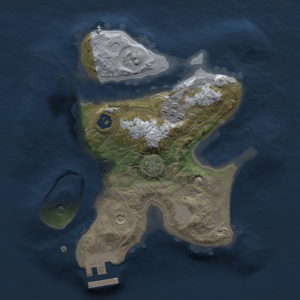 Rust Map: Procedural Map, Size: 2000, Seed: 47474, 5 Monuments