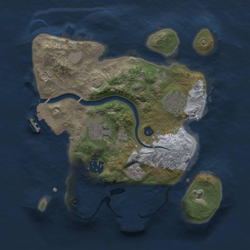 Rust Map: Procedural Map, Size: 2500, Seed: 1668784368, 8 Monuments