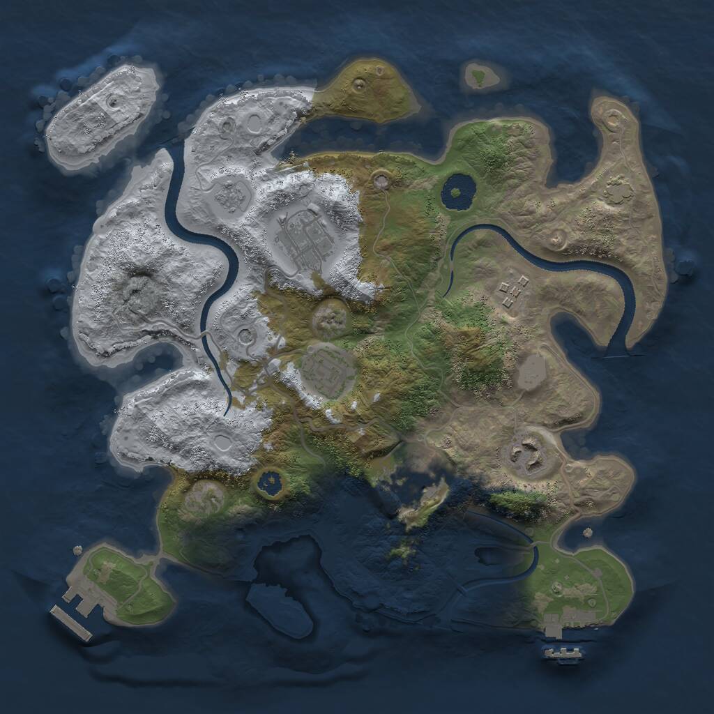 Rust Map: Procedural Map, Size: 3000, Seed: 12881, 11 Monuments