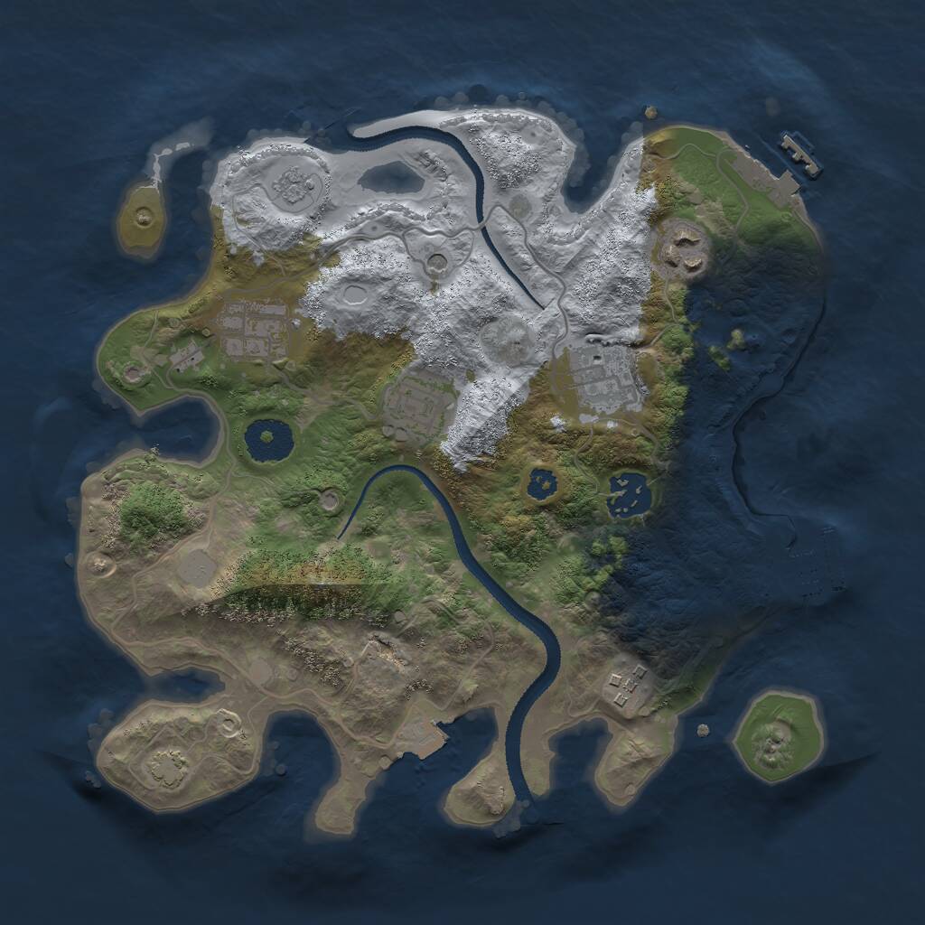 Rust Map: Procedural Map, Size: 3000, Seed: 24470, 12 Monuments