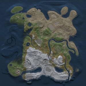Thumbnail Rust Map: Procedural Map, Size: 3500, Seed: 2787, 14 Monuments
