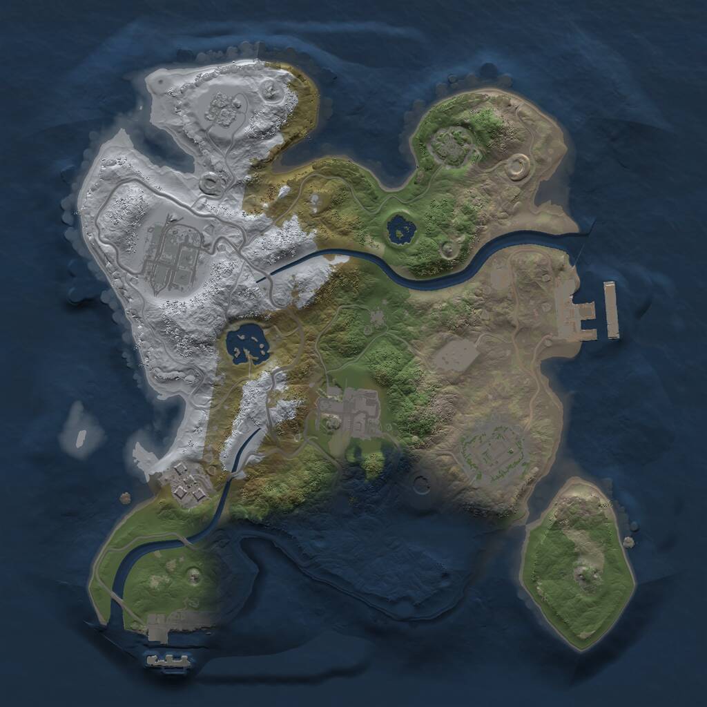 Rust Map: Procedural Map, Size: 2500, Seed: 1262417389, 11 Monuments