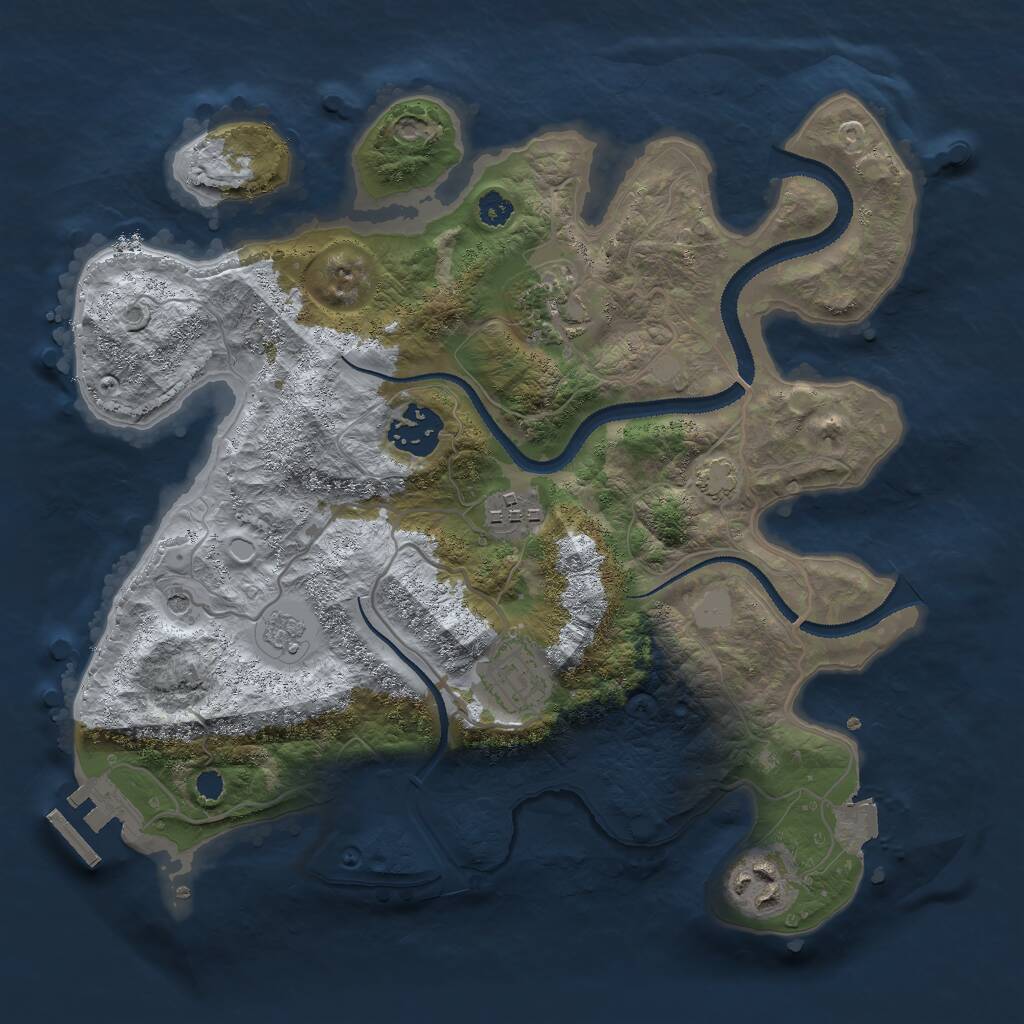Rust Map: Procedural Map, Size: 3000, Seed: 1761185681, 10 Monuments