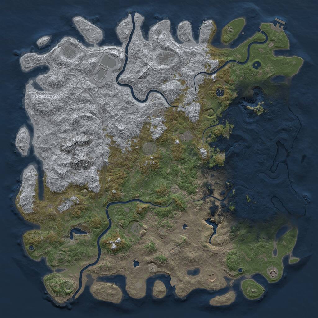 Rust Map: Procedural Map, Size: 6000, Seed: 22021970, 17 Monuments