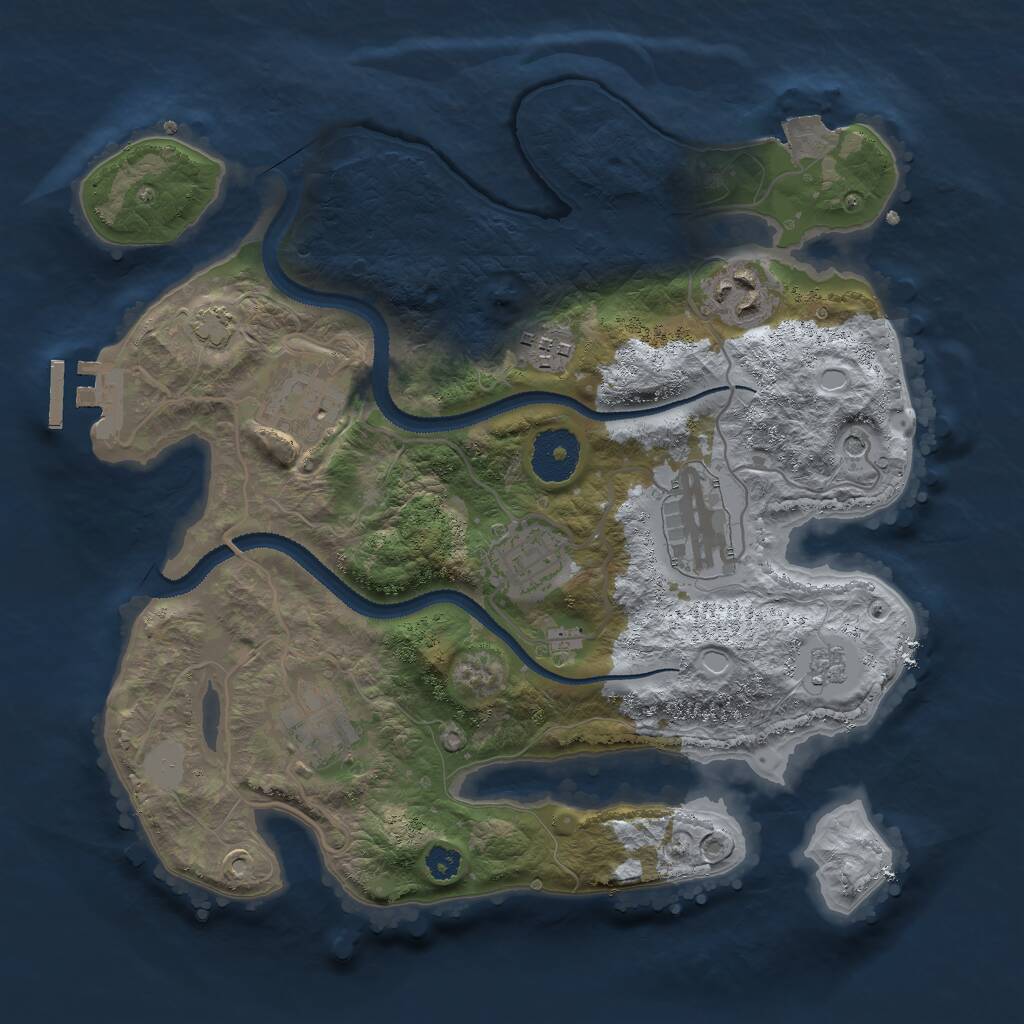 Rust Map: Procedural Map, Size: 3000, Seed: 53245, 11 Monuments
