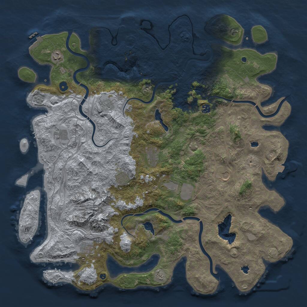 Rust Map: Procedural Map, Size: 5000, Seed: 5954947, 16 Monuments
