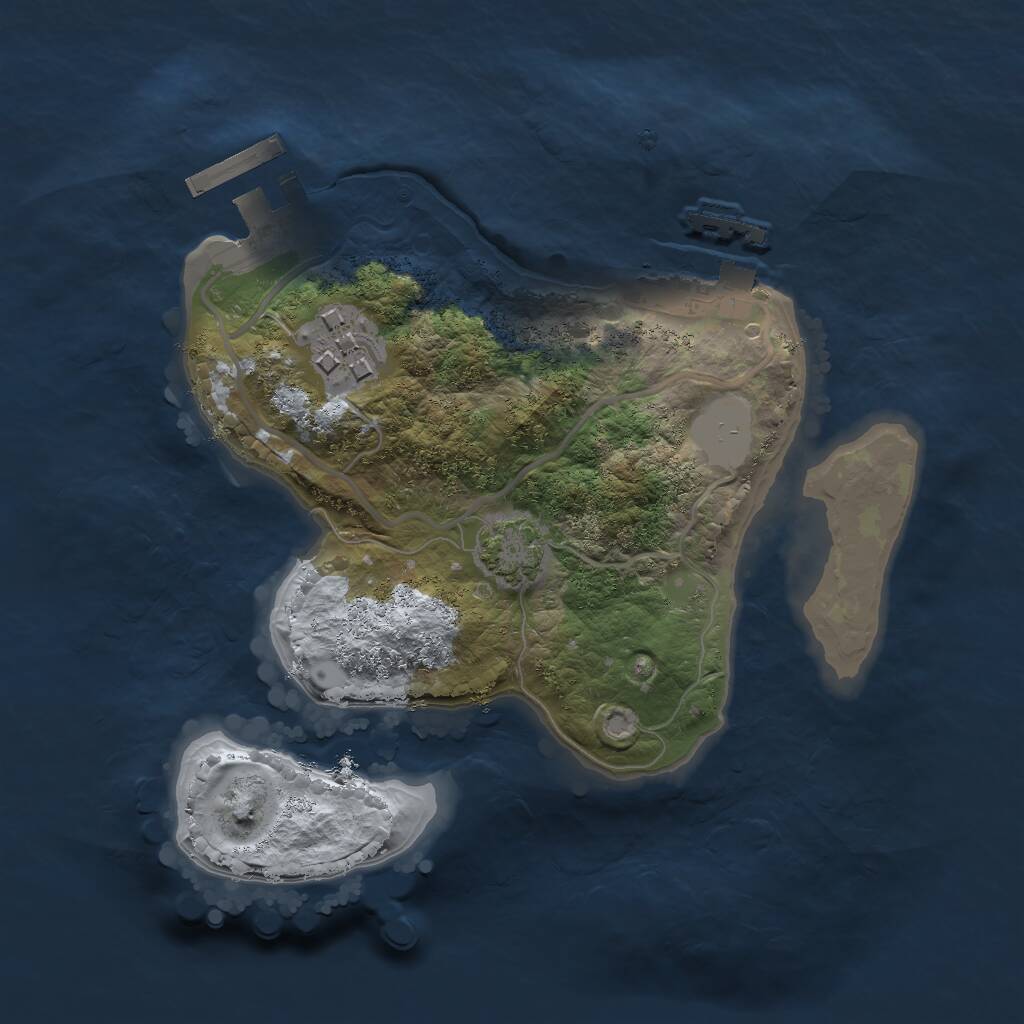 Rust Map: Procedural Map, Size: 2000, Seed: 152032495, 5 Monuments