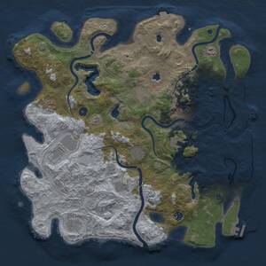 Thumbnail Rust Map: Procedural Map, Size: 4500, Seed: 932443330, 17 Monuments